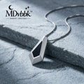 *MDvbbk Men’s Geometric Black Inlay Pendant Necklace with Box Chain*
