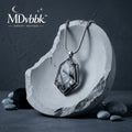 *MDvbbk Gothic Geometric Crystal Pendant Necklace with Crescent Moon & Star Details*